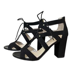 NEW Circus by Sam Edelman Black Emelia Strappy Sandals Faux Suede Women's 8.5